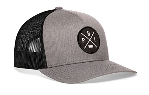 Image of HAKA State City Trucker Hat for Men & Women, Adjustable Baseball Hat, Mesh Snapback, Sturdy Outdoor Black Golf Hat