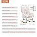 VEVOR Rocking Chair Nursery, Glider Rocking Chair with Soft Seat and High Backrest, 250 lbs Weight Capacity Teddy Fabric, Upholstered Glider Rocker Chair for Nursery, Bedroom, Living Room, Ivory White