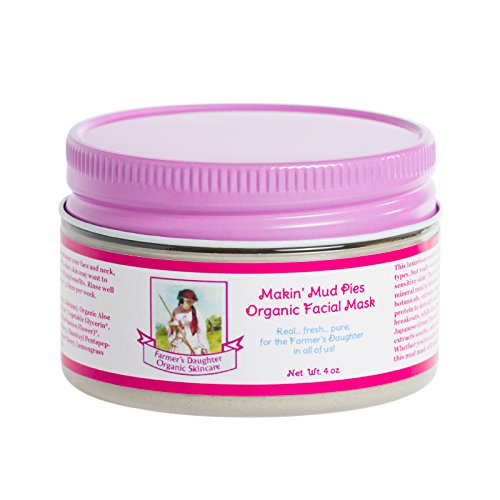 "Makin' Mud Pies" Organic Facial Mask (4 oz) Sensitive Skin Loves It! No Stinging, Smells Delicious & Feels Luxurious! 100% Natural! On the Farm or in the City, This Mud Mask Makes You Feel Pretty!