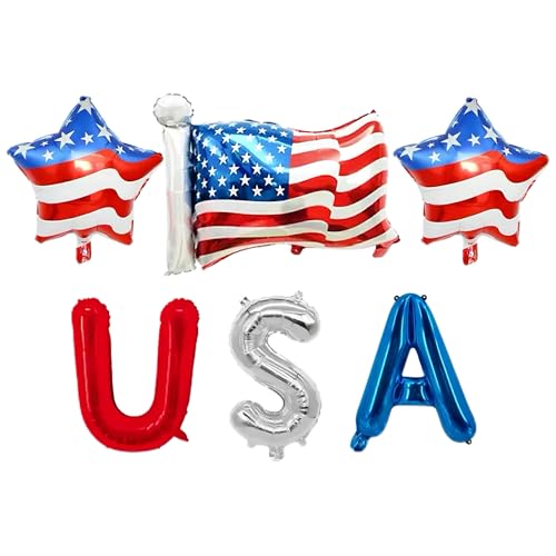 Image of 4th of July Decorations Red White and Blue Balloons Patriotic USA Party Fourth of July Decorations USA American Flag Balloons