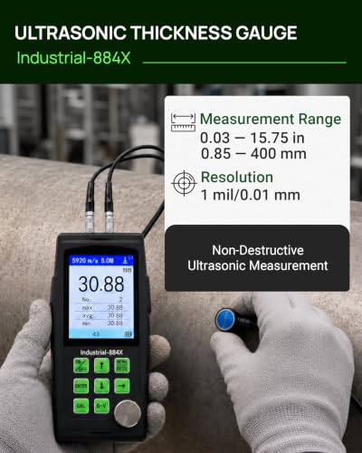 Calibrador Digital Industrial Ultrasonido Profesional 884X con Rango 0.033–15.75 pulgadas (0.85–400 mm), Conectividad PC y Memoria para 2000 Datos miniatura 4