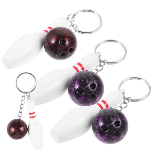 Porte bowling miniatures violet en accessoire clé de sac - 6