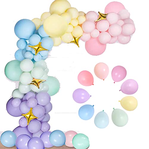 Ballon Pastel,100 PCS Ballon Macaron Macaron Ballon en Latex Multicolore Pastel Ballon pour Les Fêtes D'anniversaire, Anniversaire, les Mariages et les Célébrations Cover