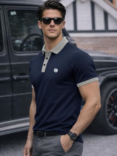 Image of Noble Monk Men's Regular Fit Polo Neck T-Shirt | Half Sleeve