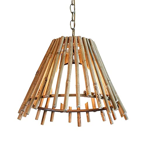 Pendentif lumière bambou résout le manque de chaleur des salons modernes E27 34cm