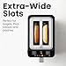 Chefman Smart Touch Digital 2 Slice Toaster, 6 Shade Settings, Bread Toaster 2 Slice with Extra-Wide Slots, Touchscreen, +10 Seconds, Defrost, Removable Crumb Tray – Stainless Steel