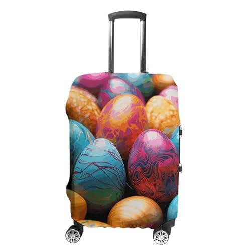 Easter Day Colorful Eggs Printed Luggage Cover Protector, Fits 18-32 Inch Luggage