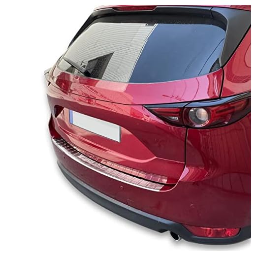 Recambo Stövelskydd rostfritt stål krom kompatibel med Mazda CX-5 II från tillverkningsår 2017 med vikbar kant premiumkvalitet