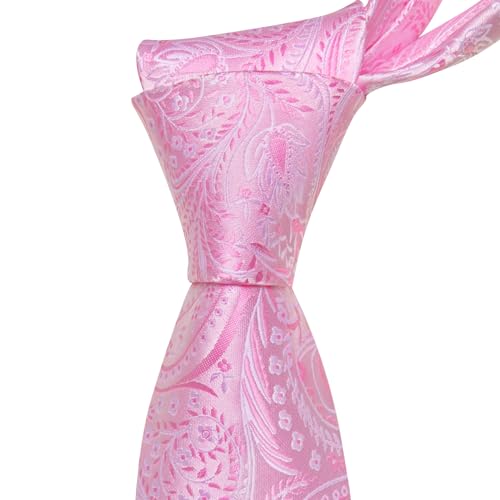 Image of Barry.Wang Flower Ties for Men Handkerchief Cufflinks Set Wedding Necktie Set Party