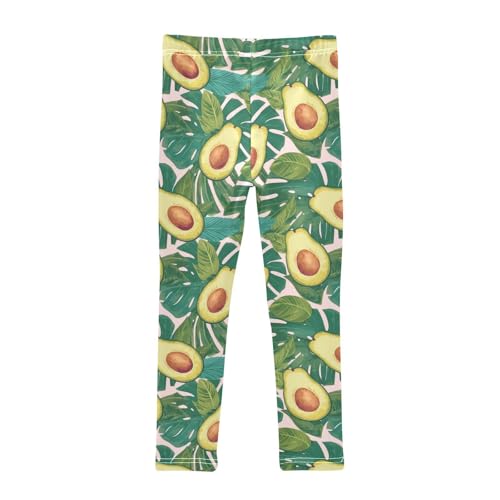 Girls Leggings Avocado Green Leaf Kids Length Leggings Pants Toddler Athletic Soft Tights Trousers 4T2