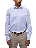 Kombimanschette eterna Herren gestreiftes Twill Hemd MODERN FIT 1/1 royal blau 43_H_1/1