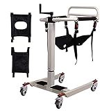 💓【Medical Silent Wheels】 Hydraulischer Patientenliftrollstuhl für den Heim- oder tragbaren Transfer. Der gesamte Körper besteht aus dickem Stahl, wasserdicht, Handläufe aus weichem Schwamm, bequemer zu bedienen, 360 ° ultraleise Universalrolle, Rollenbremsen, um dies zu verhindern sich der Lifter nicht bewegt, wenn der Pflegebedürftige angehoben wird.