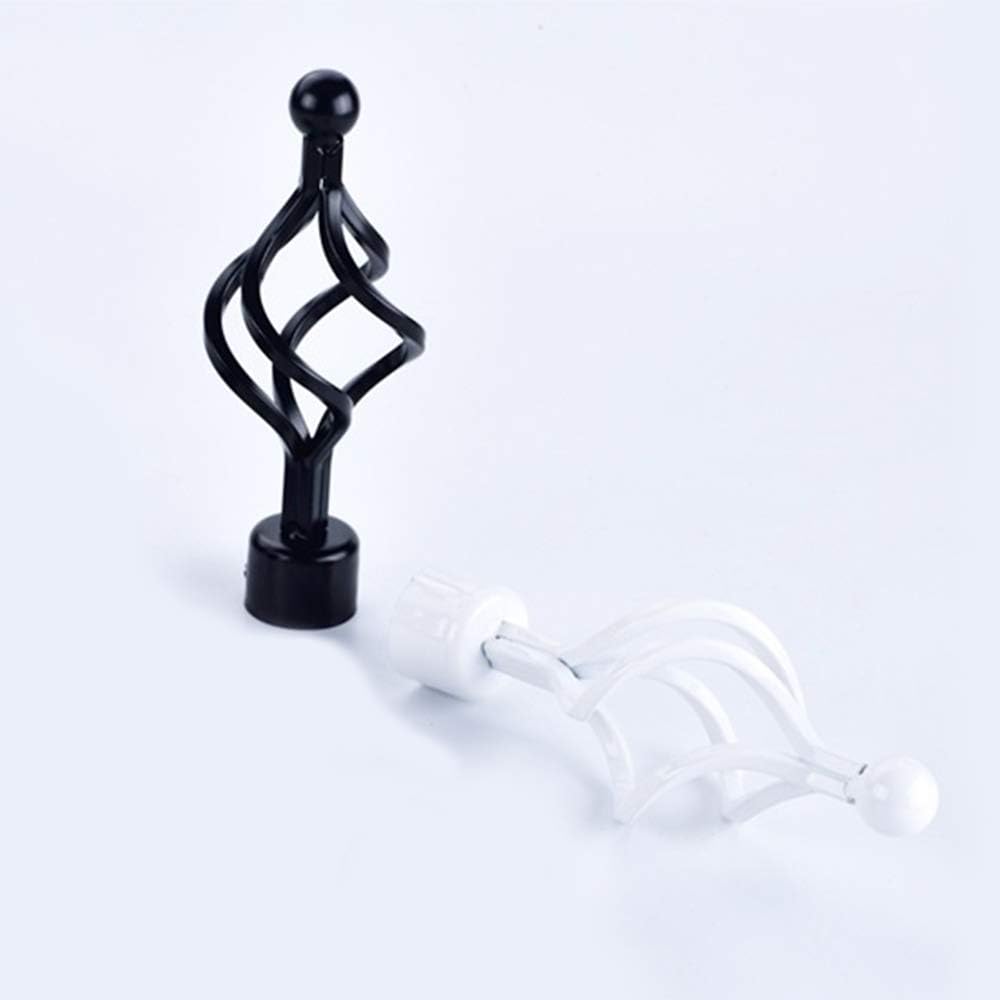Curtain Rod Ends 1PC / Pack 28mm Dia. Metal Curtain Pole Finials Window Drape Rod Ends Caps 14 Styles Available, A Style Black, 28cm