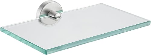 Miniatura 32 de JQK Estante de baño de vidrio dorado, almacenamiento de ducha de vidrio templado 14 por 5 pulgadas, acero inoxidable 304 dorado cepillado para