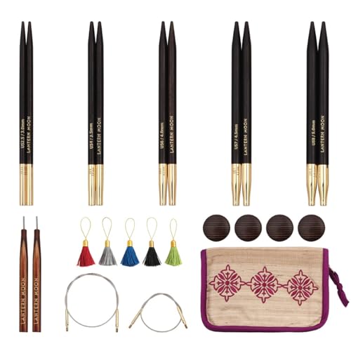 Image of Lantern Moon Grace Interchangeable Circular Knitting Needle Set 4 inch (10cm) | 5 US Sizes (2.5 to 8)