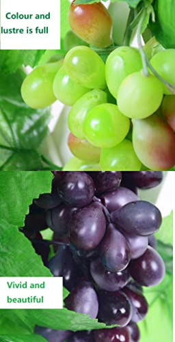 12 Strands Large Leaves Vines With 3 Bunches 36 Capsules Mix Colors Artificial Grape Fake Grape Bunch Simulation Hanging Plant Realistic Ivy For Home Kitchen Hotel Party Wedding Garden Wall Decor. #TOP5
