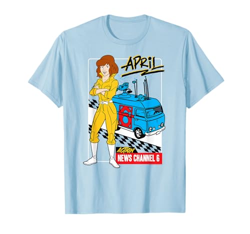 Teenage Mutant Ninja Turtles April and News Channel 6 Retro T-Shirt