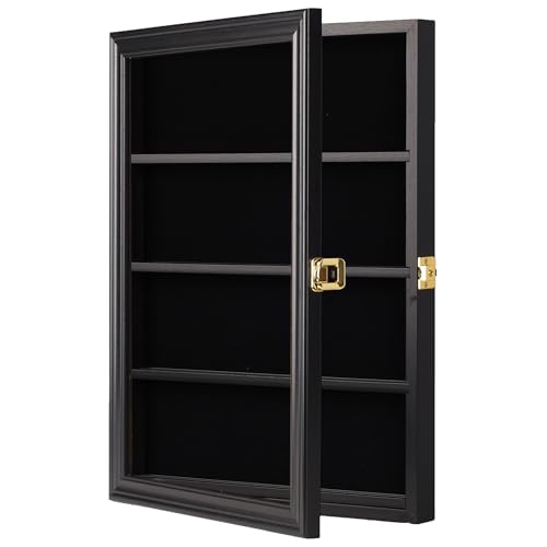 Image of Golf Divot Tool Display Case Wall Mount W /98% UV Acrylic Door Lockable Storage Display Box for Collection (Black-Divot Tool Display)