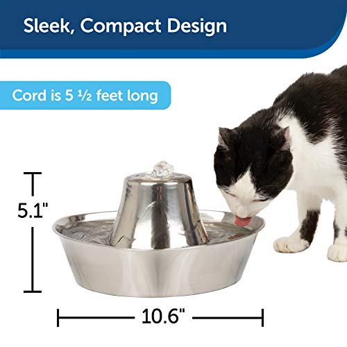 PetSafe Seaside Stainless Cat & Dog Fountain - 2 Water Filters & 1 Pump Included - Tower Creates Soothing Flow for Pets… - Image 5