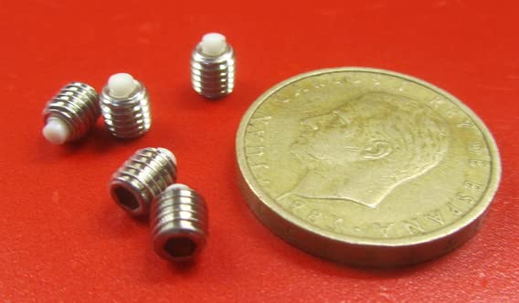 18-8 Stainless Steel Nylon Tip Set Screws M5 x .8 mm x 5 mm Thread Length 5 pcs