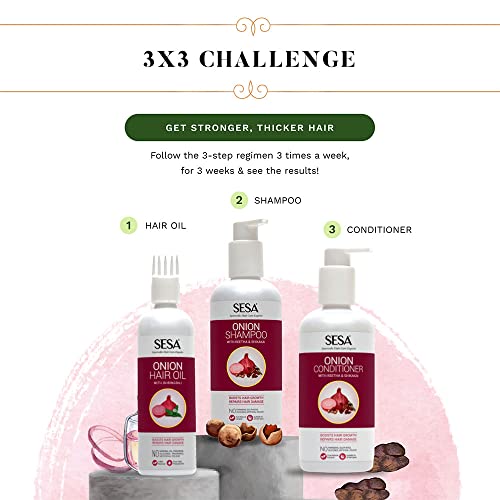 Sesa Ultimate Onion Anti-Hair Fall Combo for Complete Hair Care| Onion Oil - 200ml + Onion Shampoo - 300ml + Onion Conditioner - 300 ml - Image 6