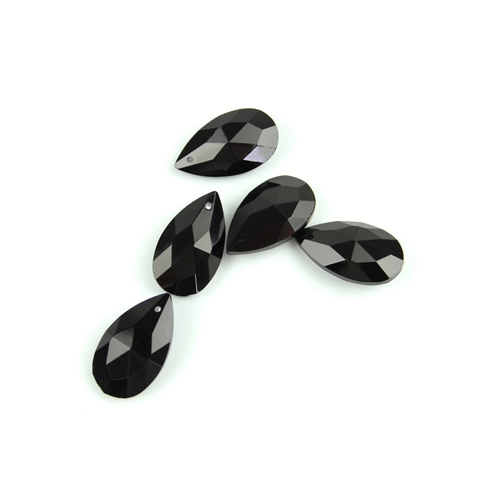 Wiszące kryształy, pryzmaty, czarny kryształowy wisiorek 38 mm/63 mm/76 mm łezka pryzmat części lampy oświetlenie żyrandol wiszące kryształy do dekoracji (76 mm 10 szt.)