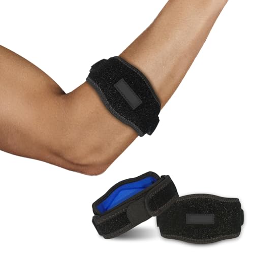 2 Pack Elbow Brace Tennis Elbow Brace for Men & Women Adjustable Tennis Elbow Strap with Compression Pad Stable Breathable Elbow Support for Tendonitis Arm Forearm Tennis & Golfers Elbow