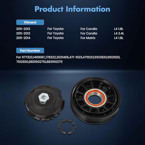 Image of ECCPP A /C Compressor Clutch 2011-2013 for Toyota Corolla 1.8L AC Clutch