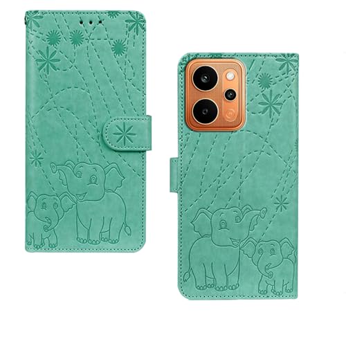Image of amazon basics Realme P4 Power 5G Flip Cover | Card Pockets Wallet & Stand | Flip Cover for Realme P4 Power 5G (Green Elephant)