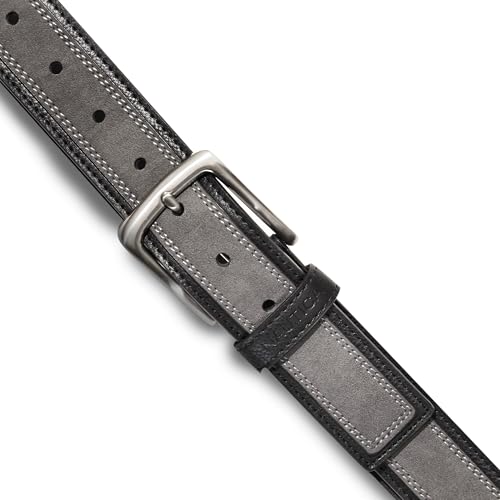 Image of Nautica Men's Casual Leather Belt | Everyday | Classic | Pants | Jeans | Khakis | Chinos | Metal Buckle