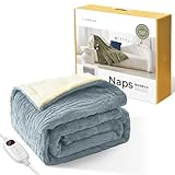 エペイオス(Epeios) 電気毛布 敷き 掛け 188x130cm 大判 節電 9段階温度調節 12時間タイマー付き 洗える電気毛布 掛け敷き兼用 電気ブランケット 省エネ ぬいぐるみ生地 ふわふわ 厚手生地 ダニ退治 シングル ひざ掛け 肩掛け 電気敷毛布 防寒対策 暖房器具 両面使え ミストブルー