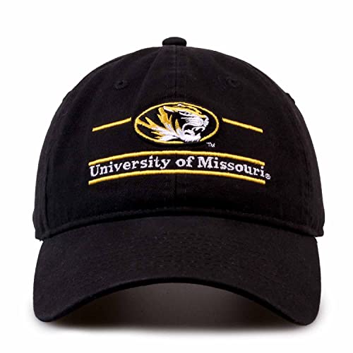 The Game NCAA Adult Bar Hat - Garment Washed Twill - Embroidered Design - Elevate Your Style and Show Your Team Spirit (Missouri Tigers - Black, Adjustable)