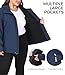 wantdo Women's Lightweight Softshell Jackets Waterproof Jacket With Hood (Dark Blue, 3X)