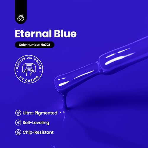 Image of Beetles Dark Blue Gel Nail Polish - 15ML Full Size Full Size Royal Blue HEMA-Free Gel Polish Nail Art Manicure Salon DIY Colorful Bottle for Women