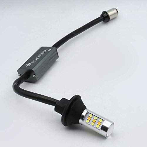 Syneticusa 1157 Error Free Canbus Ready Dual Color Switchback LED Turn Signal Light Bulbs DRL Parking Lamp No Hyper Flash All in One - Thumbnail 5