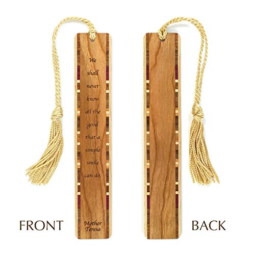 Mother Teresa Smile Quote Engraved Wooden Bookmark With Tassel - Made In Usa - Also Available Personalized #TOP3