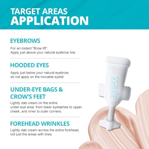 Instantly Ageless - Instant Face Lift Cream - Skin Care Anti Aging Face Cream - Wrinkle Tightener - Eye Cream For Puffiness and Bags Under Eyes - Facelift in a Box of 25 Vials with Makeup Brush