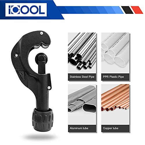 Icool Tubing Cutter 1/8 To 1-3/8 Inch (3-35Mm) (Matte Surface) With Extra Blade And Reamer For Copper, Brass, Aluminum, Mild Steel Pipes, Pvc, Thin Stainless Steel Tube #TOP4