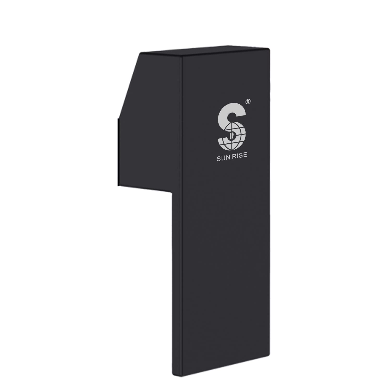 Poignée de douche noir mat rectangulaire en acier inoxydable pour porte en verre
