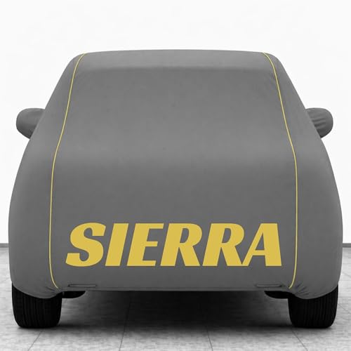 Image of Kings of Cover New Grey 100% Waterproof Sierra Car Cover | Polyester Car Body Cover for Rain & Sun | UV Protection, Dustproof, Scratch Resistant, Windproof, Heat Resistant, Custom Fit