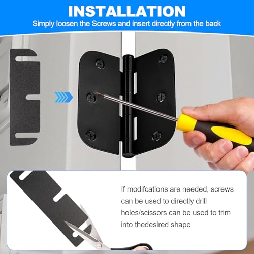 Image of Door Hinge Shims, Filling Gaps in Interior Doors Adjusting The Spacing to Align Them, Used to Solve Problems Such As Door Air Leakage, Can Be Trimmed,3.5 Inch (100, 3.5 Inch Hinge Shims)