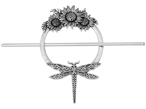 HAQUIL Dragonfly Sunflower Hairpin Retro Vintage Decorative for Hair Accessory Jewelry for Women