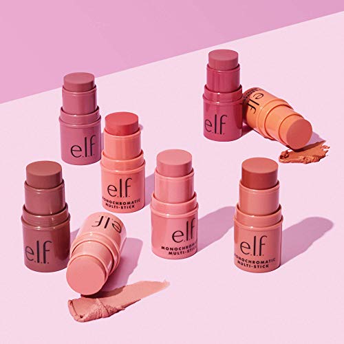 e.l.f., Monochromatic Multi Stick, Creamy, Lightweight, Versatile, Luxurious, Adds Shimmer, Easy To Use On The Go, Blends Effortlessly, Glistening Peach, 0.155 Oz