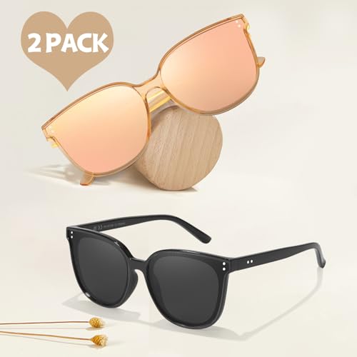 LVIOE Oversized Polarized Sunglasses for Women Trendy Large Cat Eye UV Protection Shade LS1627s4
