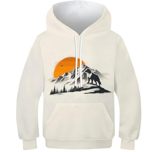 Pull à manches longues pour enfants de 12-14 ans avec motif forêt fantasy