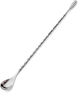 Profesjonalne łyżki barowe, ze stali nierdzewnej spiralny wzór barmana mieszadło (srebrne)