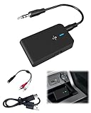 Upgraded Bluetooth 5.4 Receiver with 3.5mm RCA Jack, AUX Bluetooth Adapter for Home Car Stereo Speakers 6 Hours Playtime, Dual Connection to 2 Phones, Charge While Streaming & Easy Slide Control ON/Of - Image 1