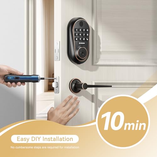 Image of Electronic Keyless Door Lock with Keypad, Gold