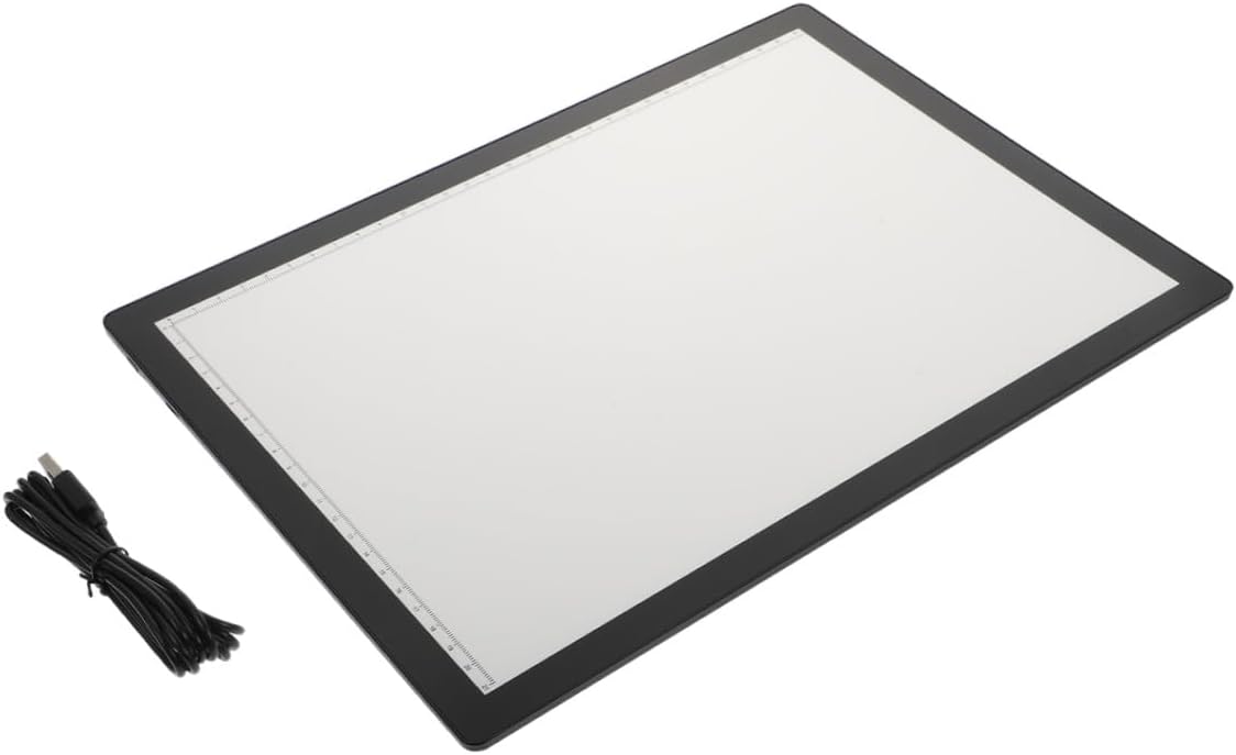 KALLORY A4 USB Rechargeable Magnetic LED Copying Drawing Board for Artists and Animators, Dimmable Sketching Tracing Light Pad with Black Frame, Portable Drawing and Calligraphy Practice