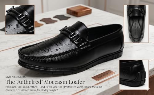 Image of Classic Driving Loafer, Full-Grain Leather, Slip-On, Perforated, Non-Slip Sole, Men's